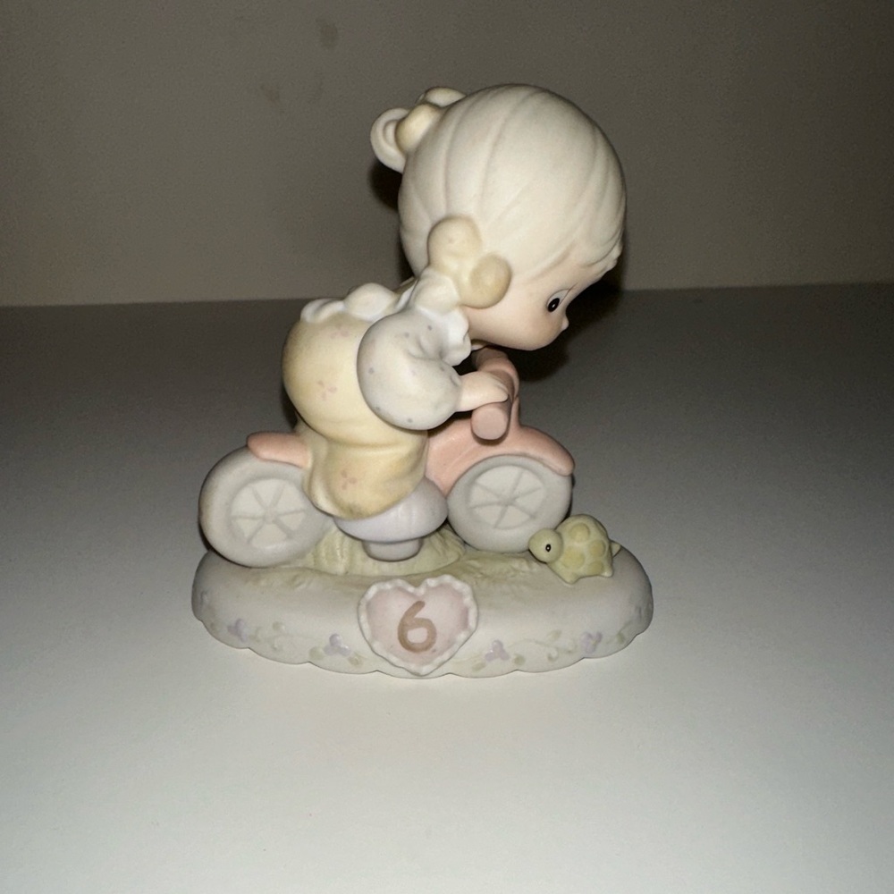 Precious Moments Pastel Child Figurine with Bicycle
